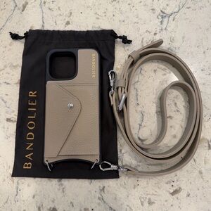 Bandolier Tan Phone Case with Strap 15 promax